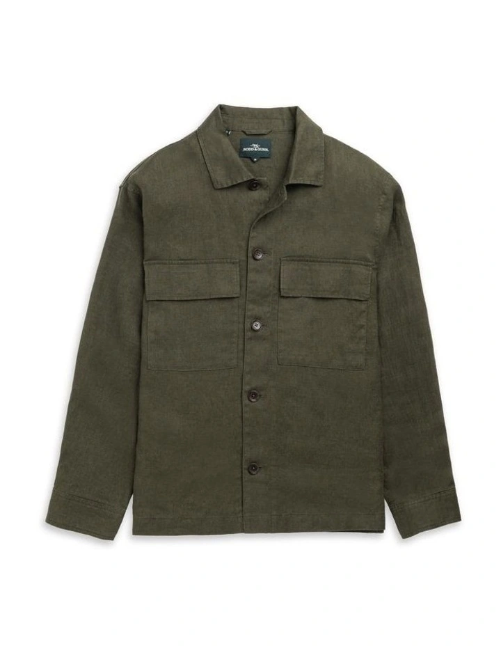 Resort Linen Shacket  in Marine image 4