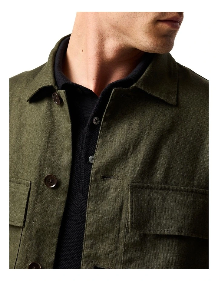Resort Linen Shacket  in Marine image 6