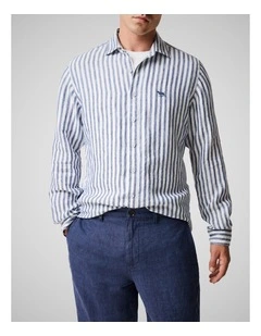 Seadown Long Sleeve Sports Fit Shirt in French Navy