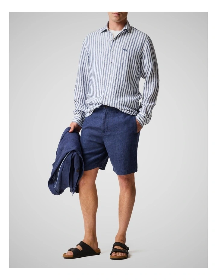 Seadown Long Sleeve Sports Fit Shirt in French Navy image 2