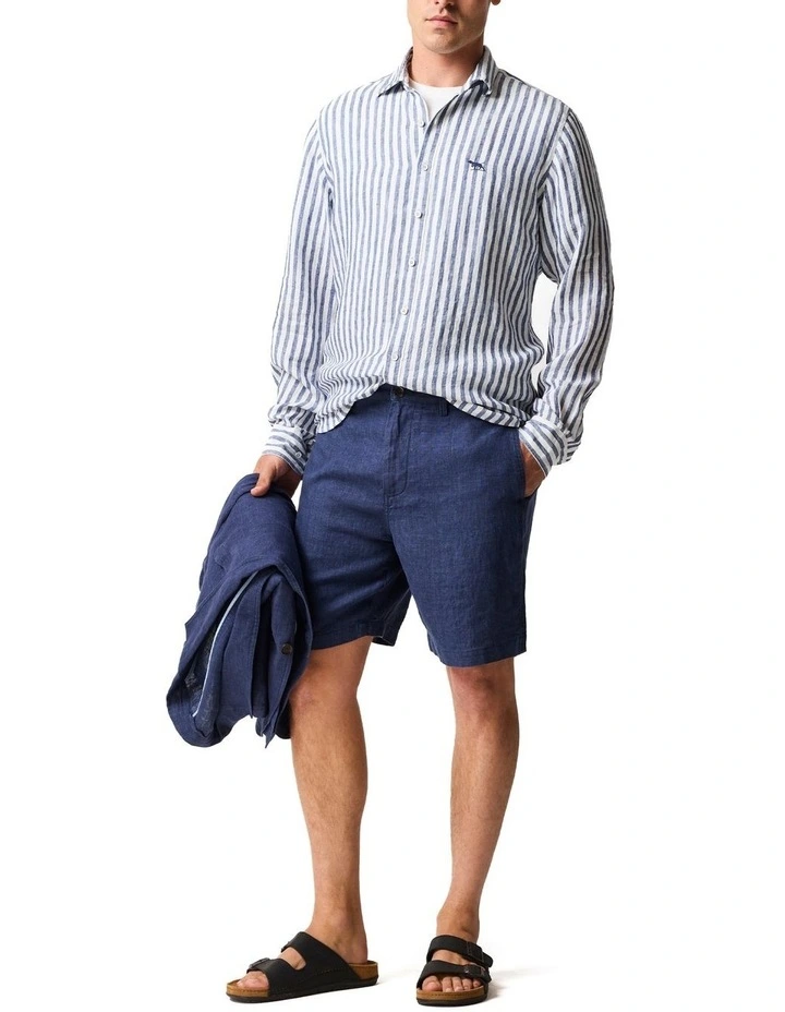 Seadown Long Sleeve Sports Fit Shirt in French Navy image 3