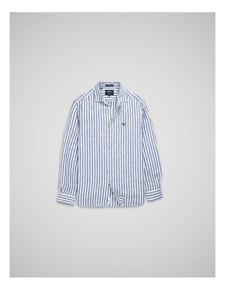 Seadown Long Sleeve Sports Fit Shirt in French Navy image 4