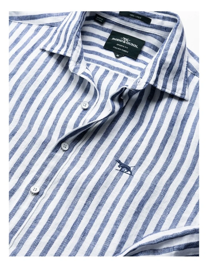 Seadown Long Sleeve Sports Fit Shirt in French Navy image 5