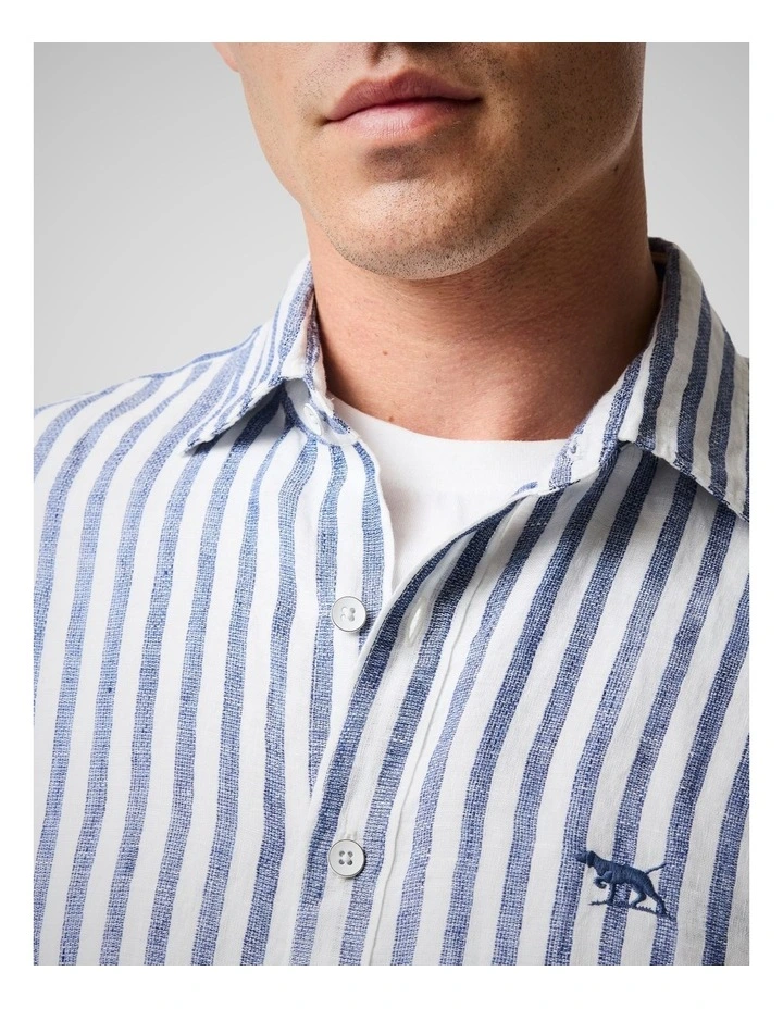 Seadown Long Sleeve Sports Fit Shirt in French Navy image 6