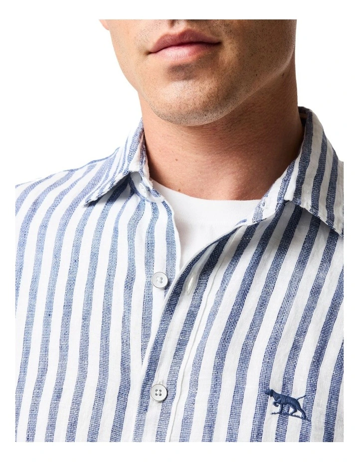 Seadown Long Sleeve Sports Fit Shirt in French Navy image 6