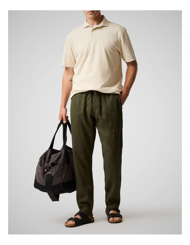 Linen Resort Pant in Dark Olive image 2