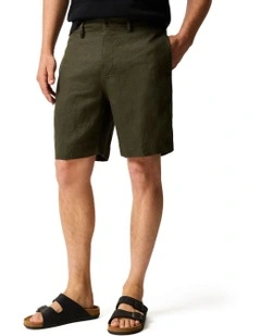 Resort Linen Short in Dark Olive