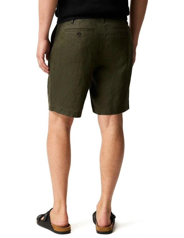 Resort Linen Short in Dark Olive image 3