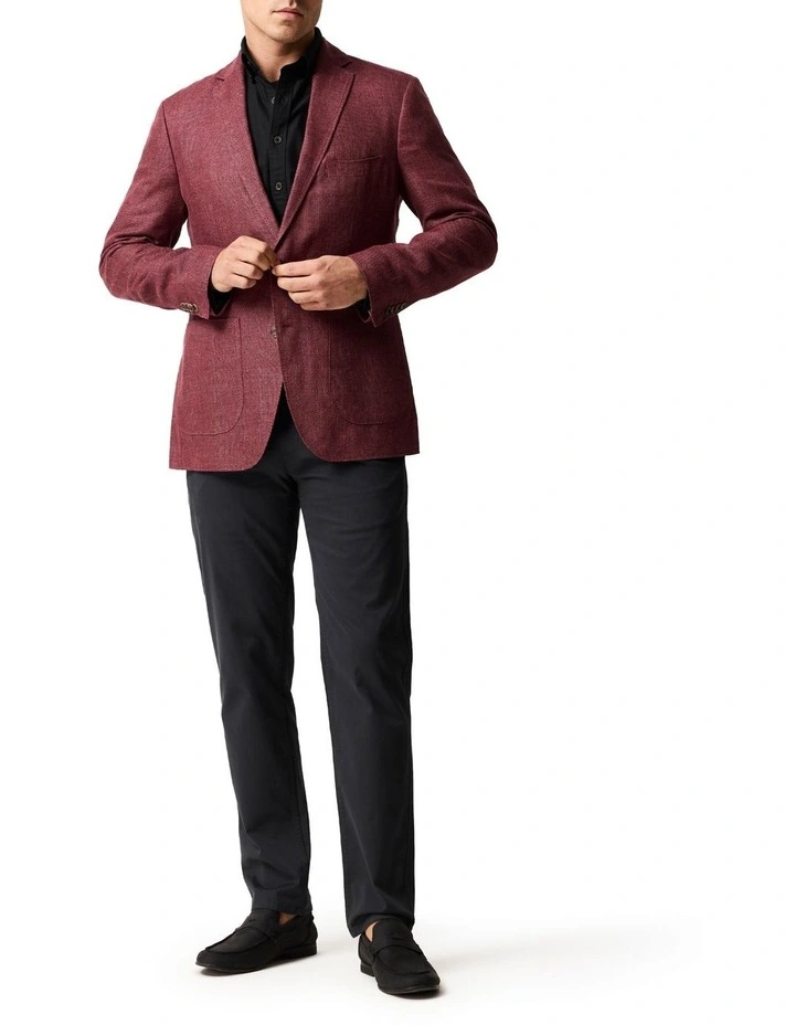 The Cascades Sports Fit Jacket in Oxblood image 2