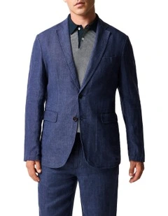 Resort Linen Jacket in Marine