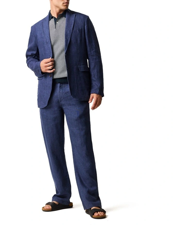 Resort Linen Jacket in Marine image 2