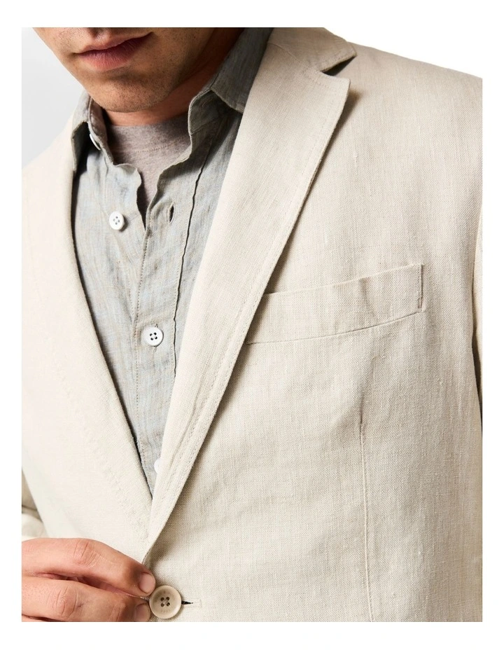 Resort Linen Jacket in Oatmeal image 6