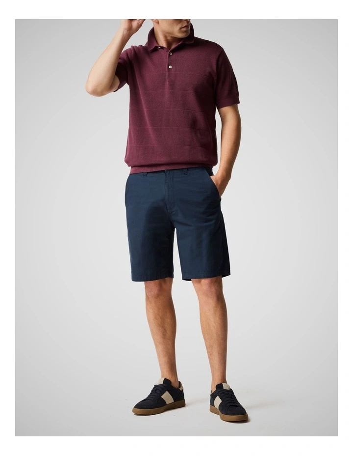 Masons Flat Knit Polo in Oxblood image 2