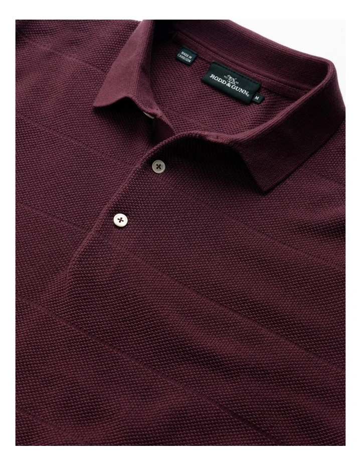 Masons Flat Knit Polo in Oxblood image 5