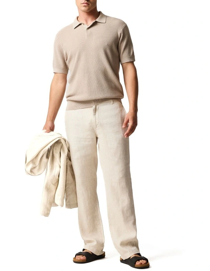 Amberley Knit Polo in Sand image 2