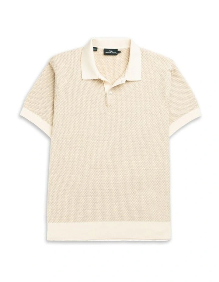 Amberley Knit Polo in Sand image 4