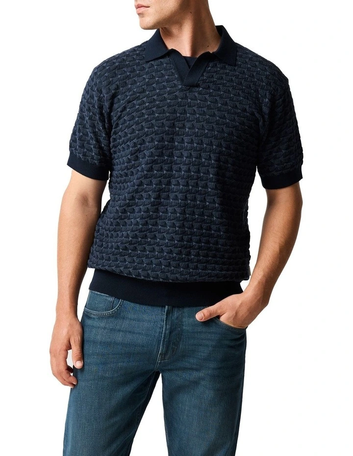 Halken Knit Polo in Midnight image 1