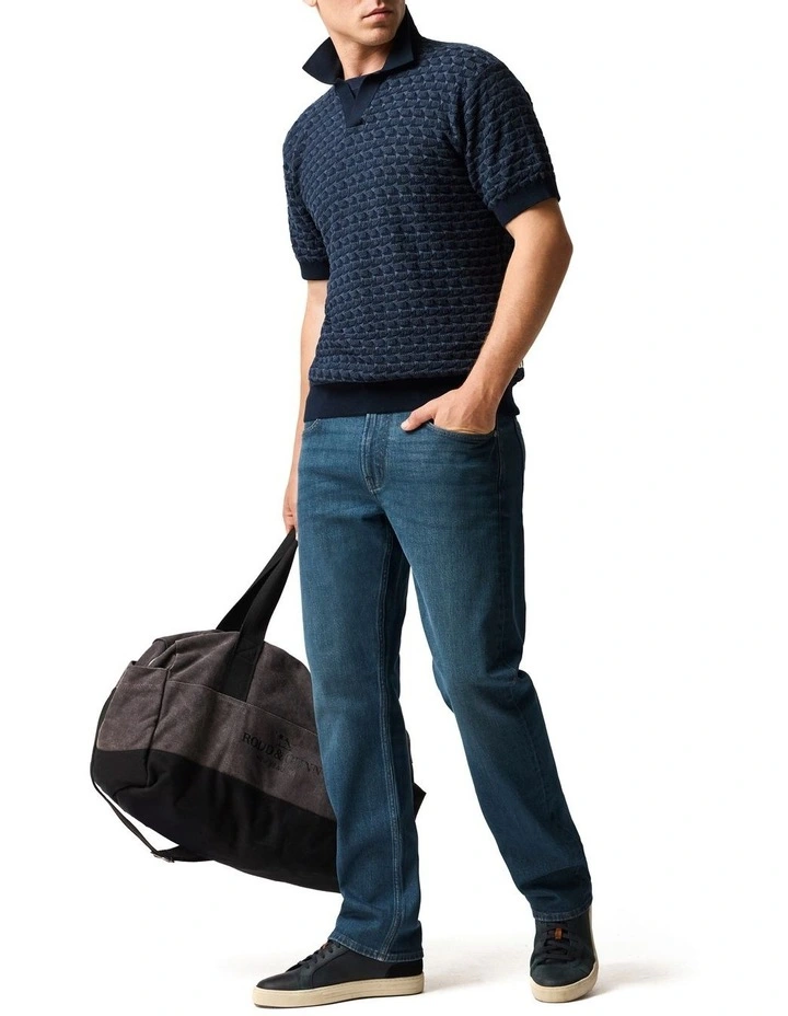 Halken Knit Polo in Midnight image 2
