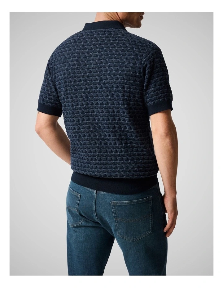 Halken Knit Polo in Midnight image 3