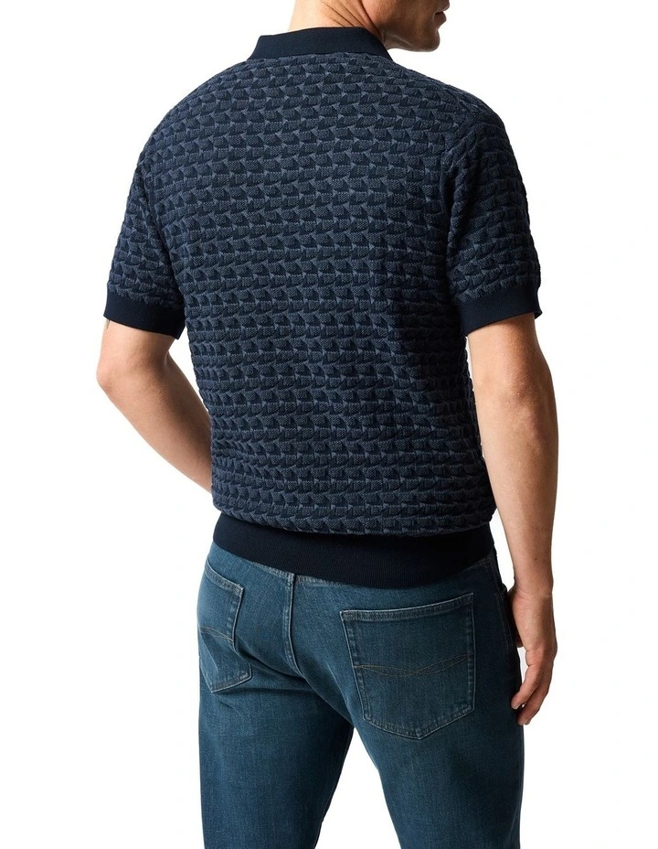 Halken Knit Polo in Midnight image 3