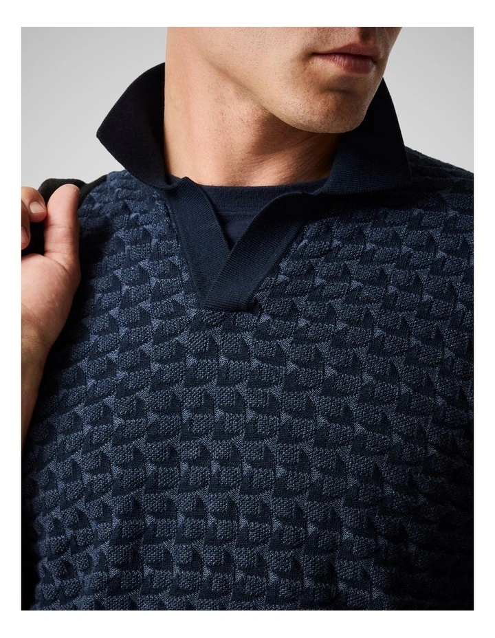 Halken Knit Polo in Midnight image 6