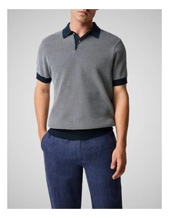 Nicholls Knit Polo in Midnight