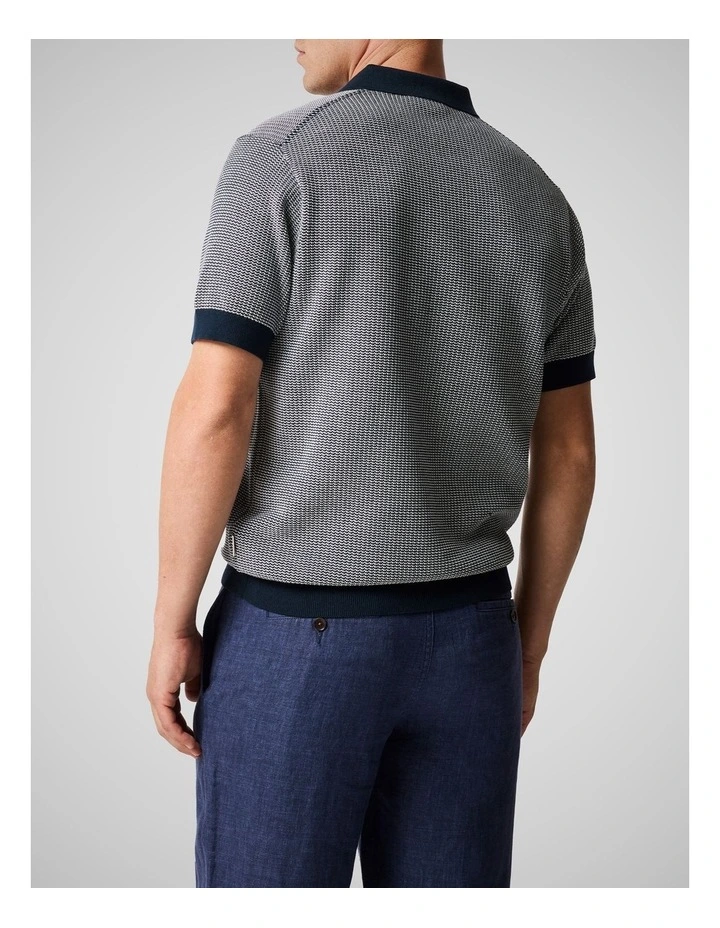 Nicholls Knit Polo in Midnight image 3
