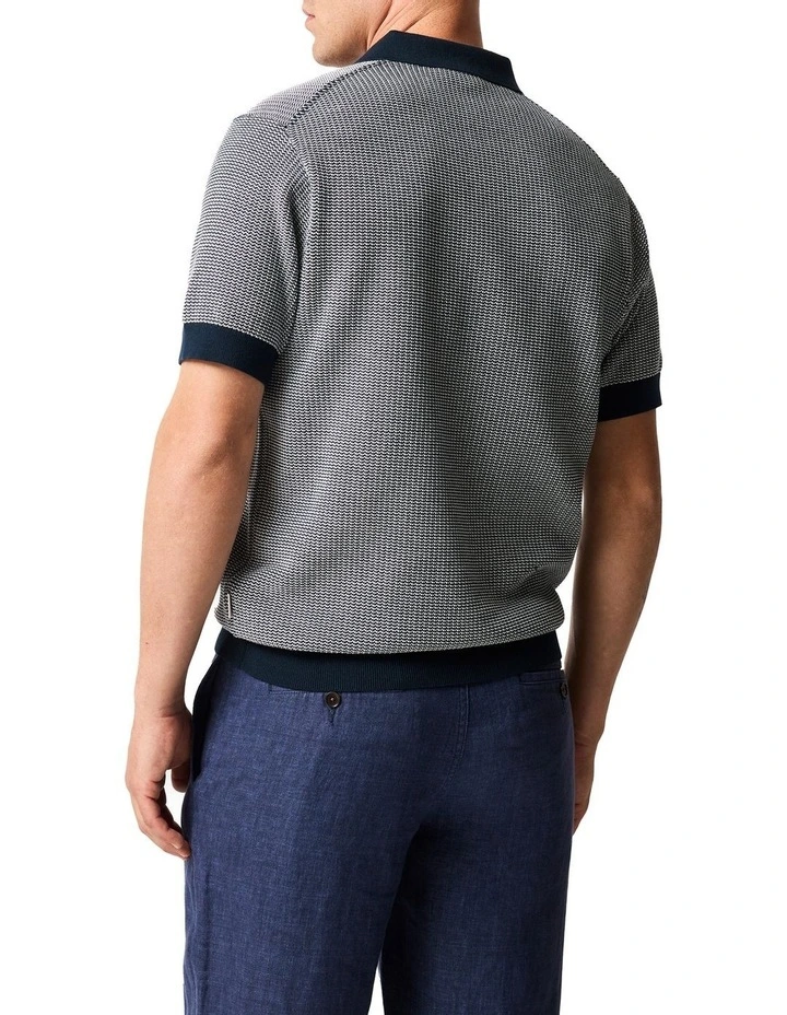 Nicholls Knit Polo in Midnight image 3