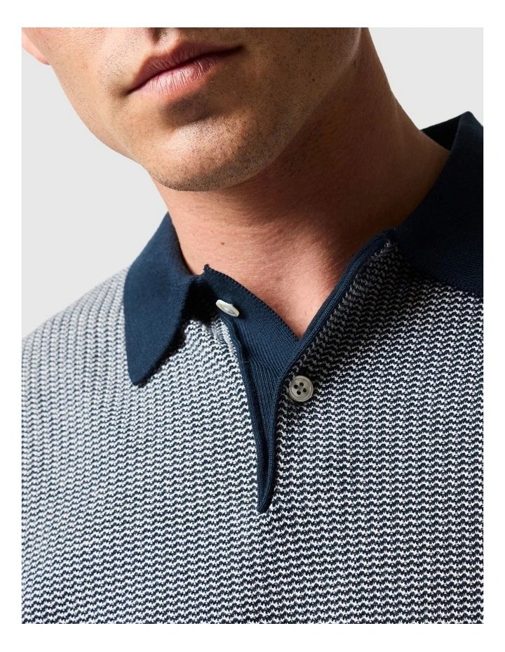 Nicholls Knit Polo in Midnight image 6