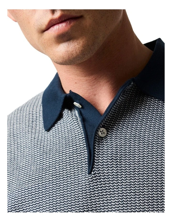 Nicholls Knit Polo in Midnight image 6