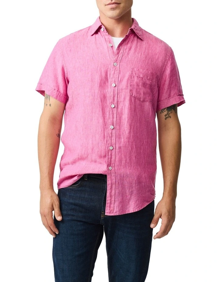 Palm Beach Sports Fit Shirt in Flamingo image 1