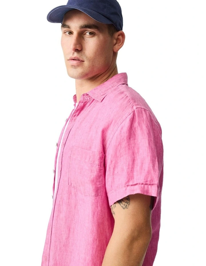 Palm Beach Sports Fit Shirt in Flamingo image 6