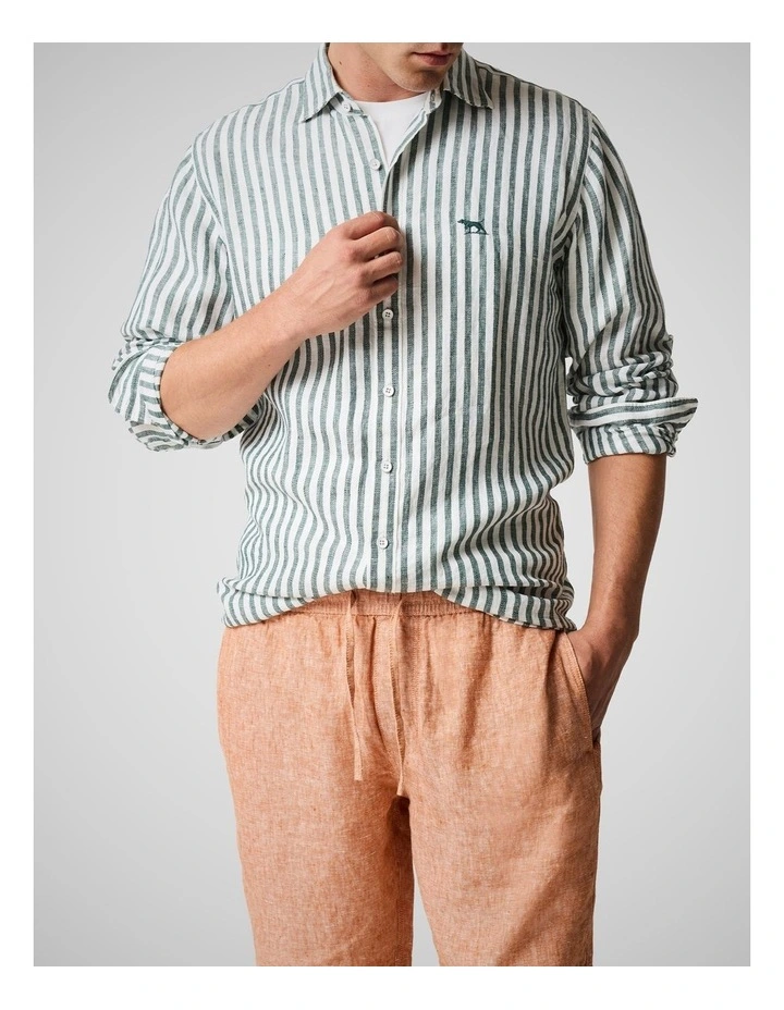 Seadown Long Sleeve Sports Fit Shirt in Forest image 1
