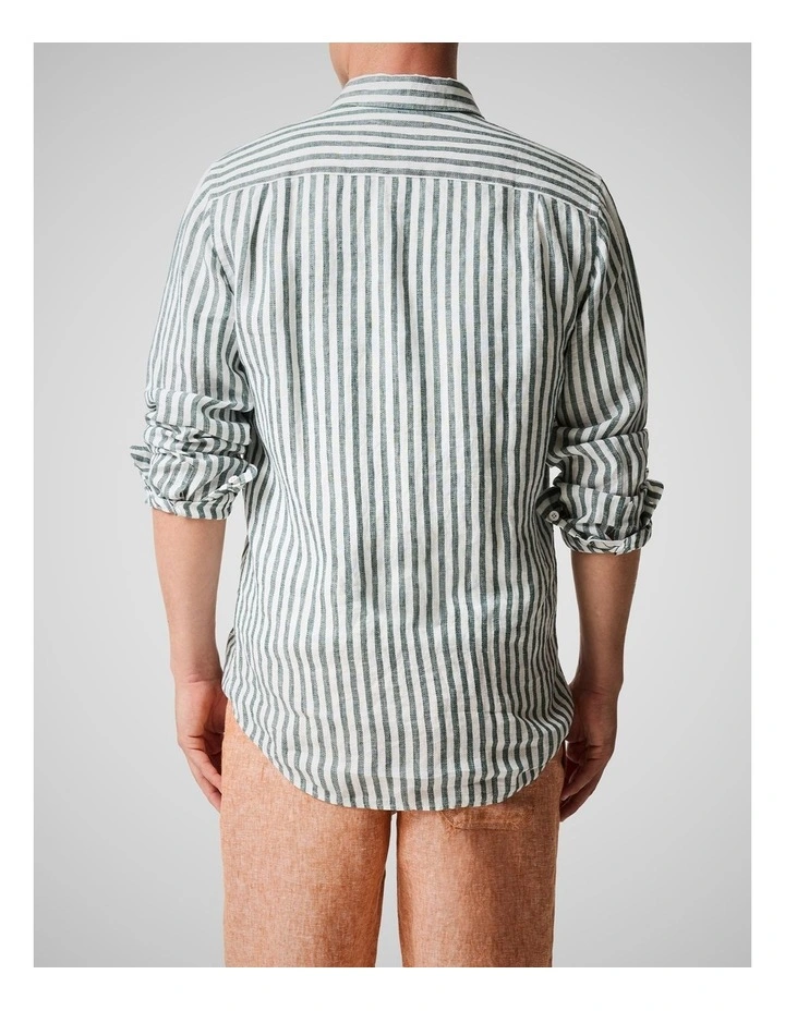 Seadown Long Sleeve Sports Fit Shirt in Forest image 3