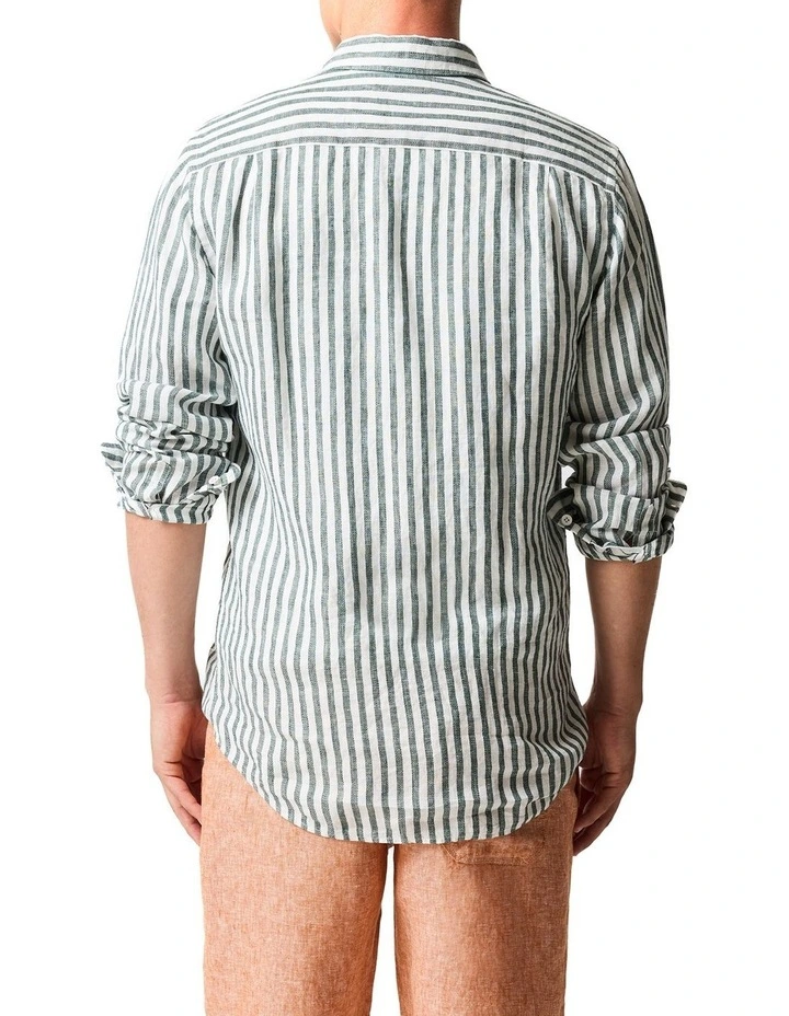 Seadown Long Sleeve Sports Fit Shirt in Forest image 3