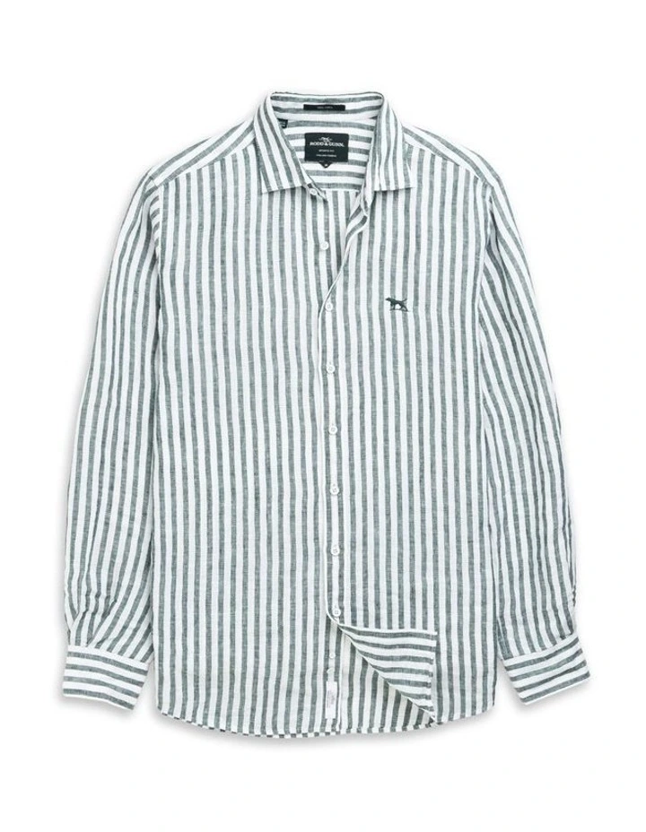 Seadown Long Sleeve Sports Fit Shirt in Forest image 4