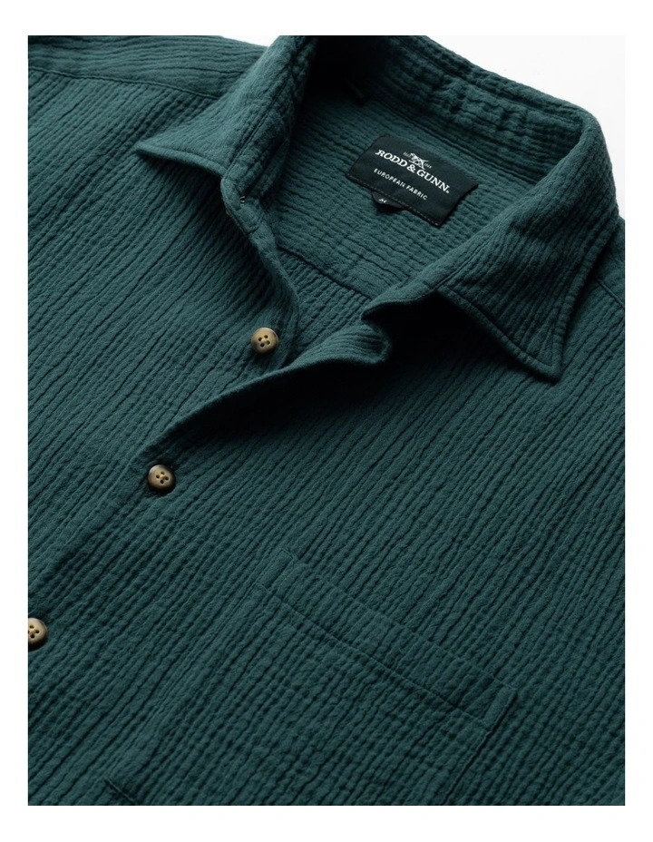 Adams Flat Short Sleeve Shirt in Bottle Green image 5