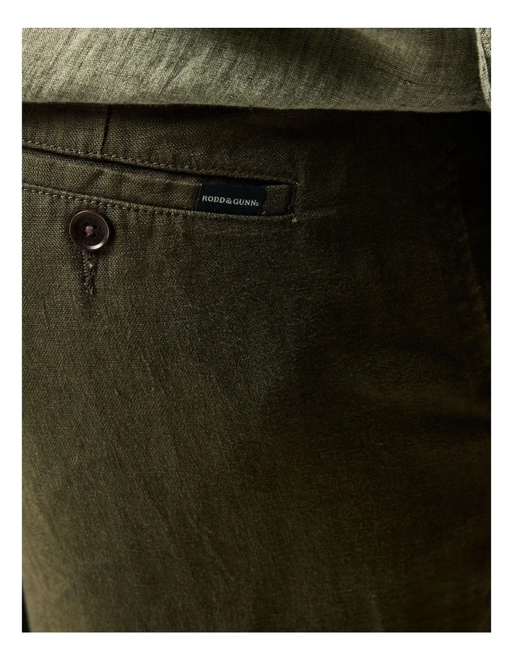 Resort Linen Pant in Dark Olive image 5