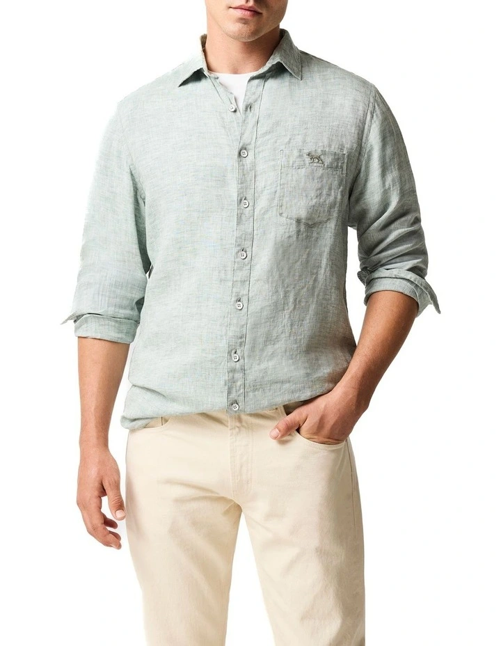 Coromandel 2 Long Sleeve Sports Fit Shirt in Moss image 1