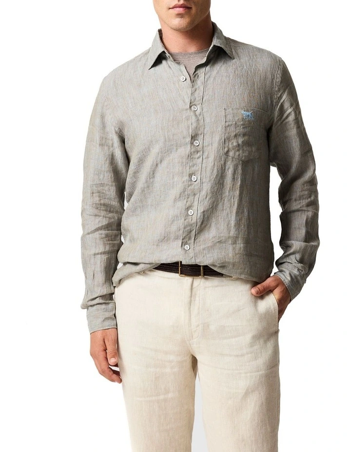 Coromandel 2 Long Sleeve Sports Fit Shirt in Taupe image 1