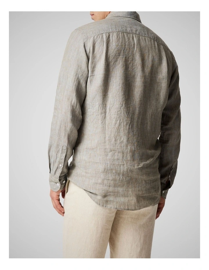 Coromandel 2 Long Sleeve Sports Fit Shirt in Taupe image 3