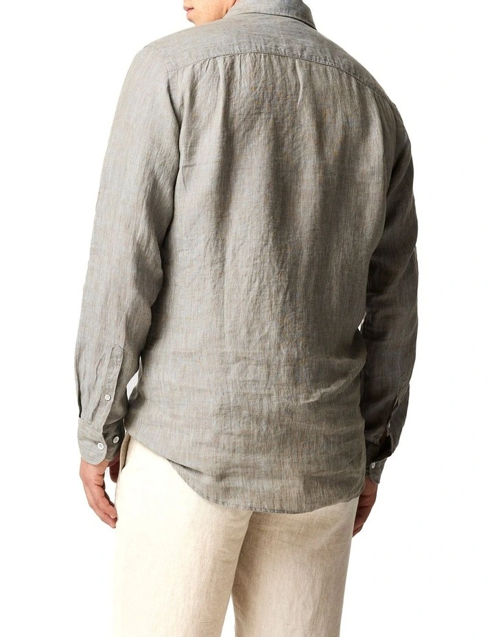 Coromandel 2 Long Sleeve Sports Fit Shirt in Taupe image 3