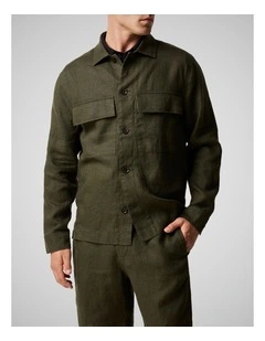 West Island Shacket in Dark Olive