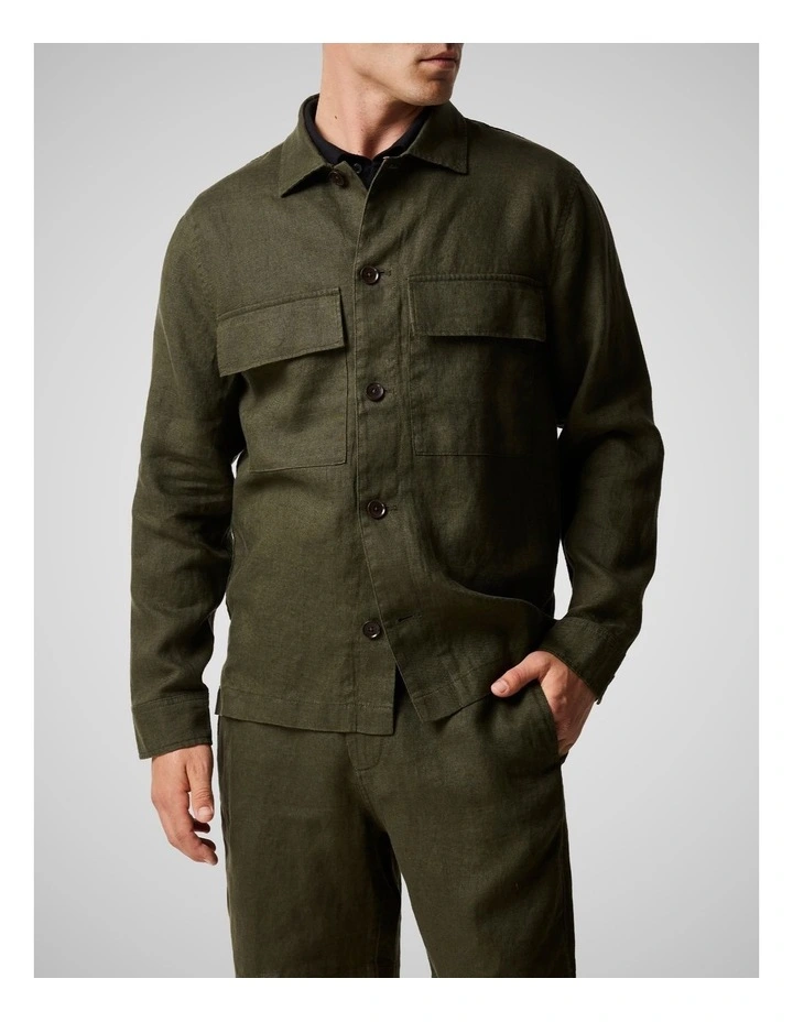 West Island Shacket in Dark Olive image 1