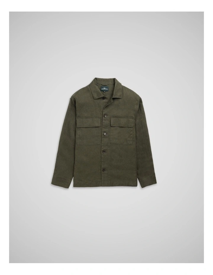 West Island Shacket in Dark Olive image 4