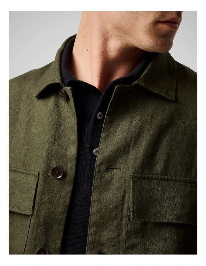 West Island Shacket in Dark Olive image 6