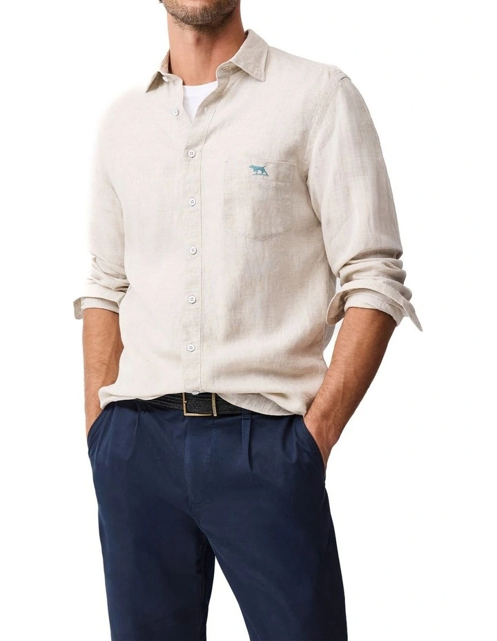 Coromandel 2 Long Sleeve Sports Fit Shirt in Oatmeal image 1