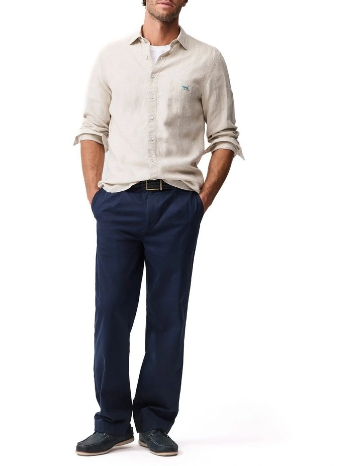 Coromandel 2 Long Sleeve Sports Fit Shirt in Oatmeal image 2