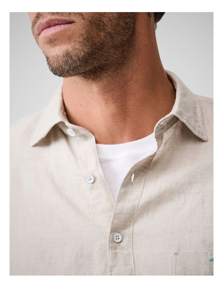 Coromandel 2 Long Sleeve Sports Fit Shirt in Oatmeal image 6