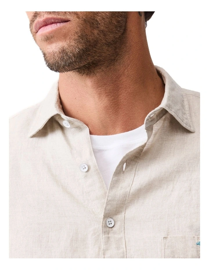 Coromandel 2 Long Sleeve Sports Fit Shirt in Oatmeal image 6